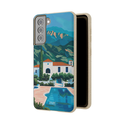 Summer Villa Case | Eco-Friendly Bamboo and Bioplastic Case with Summer Design - Available with Gift Packaging