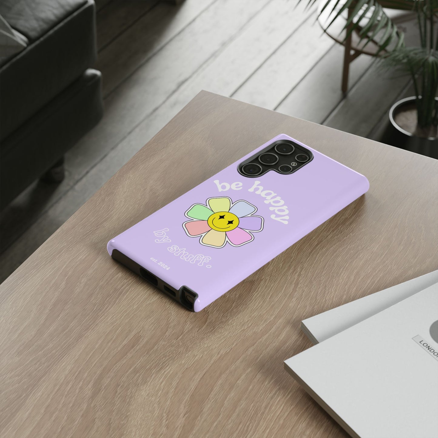 Be Happy Case | Coque résistante double protection avec Design Fleur Colorée