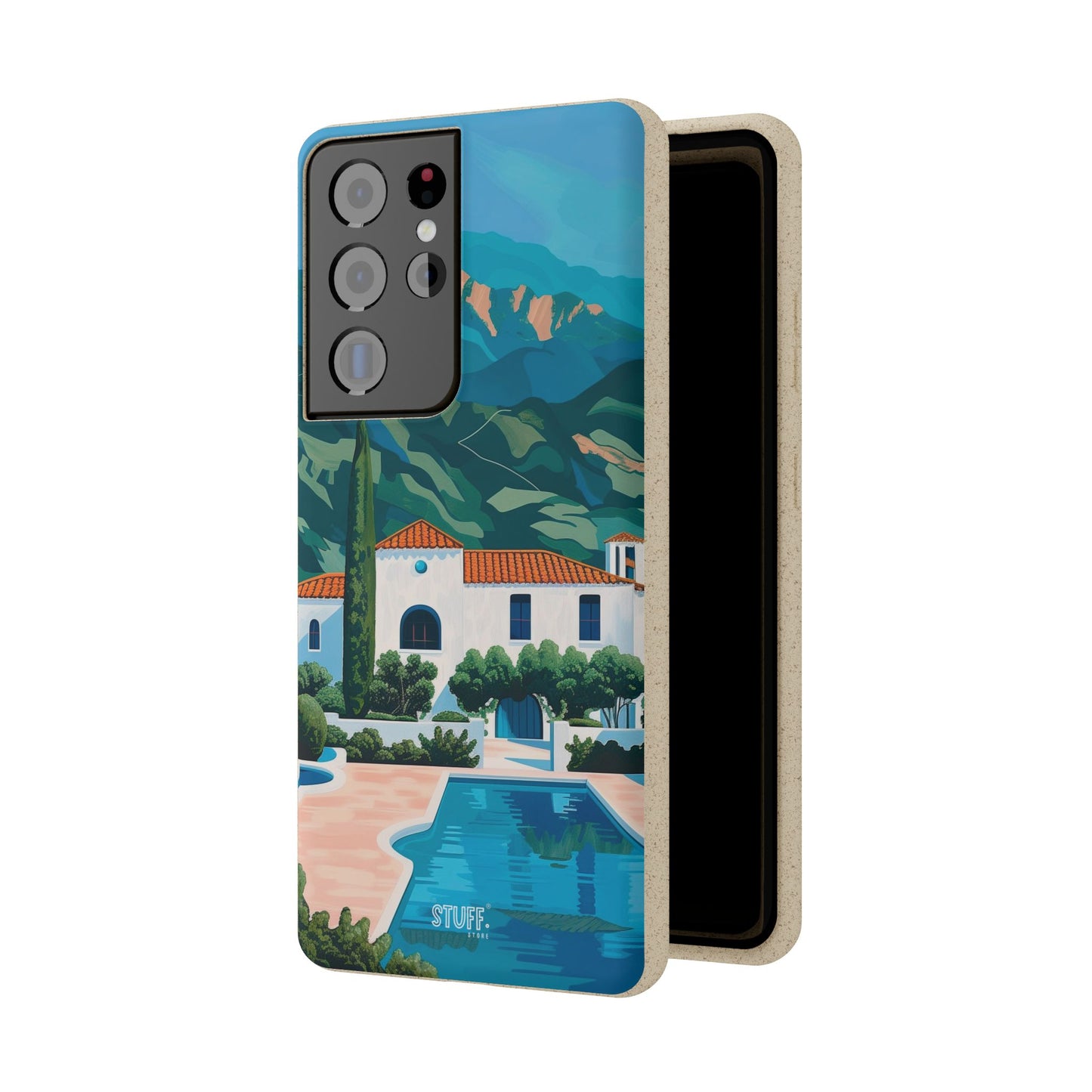 Summer Villa Case | Eco-Friendly Bamboo and Bioplastic Case with Summer Design - Available with Gift Packaging
