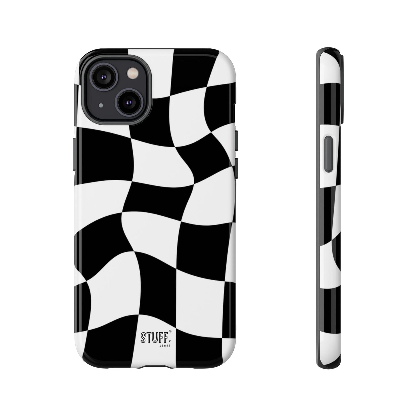 Checkers Case | Coque résistante double protection et Design en Damier déformé