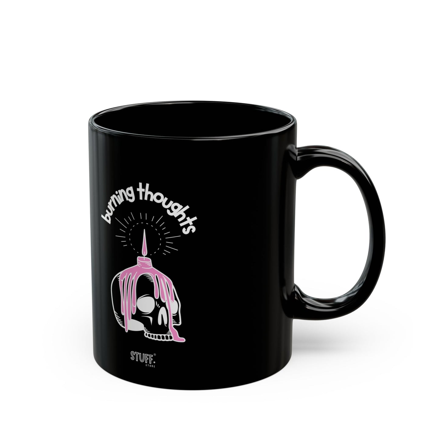Burning Thoughts Cup | Mug noir avec design — 330ml / 440ml