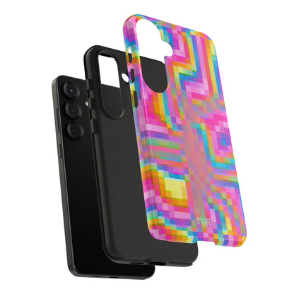 Pixel Case | Coque résistante double protection anti-choc - Motif pixels colorés