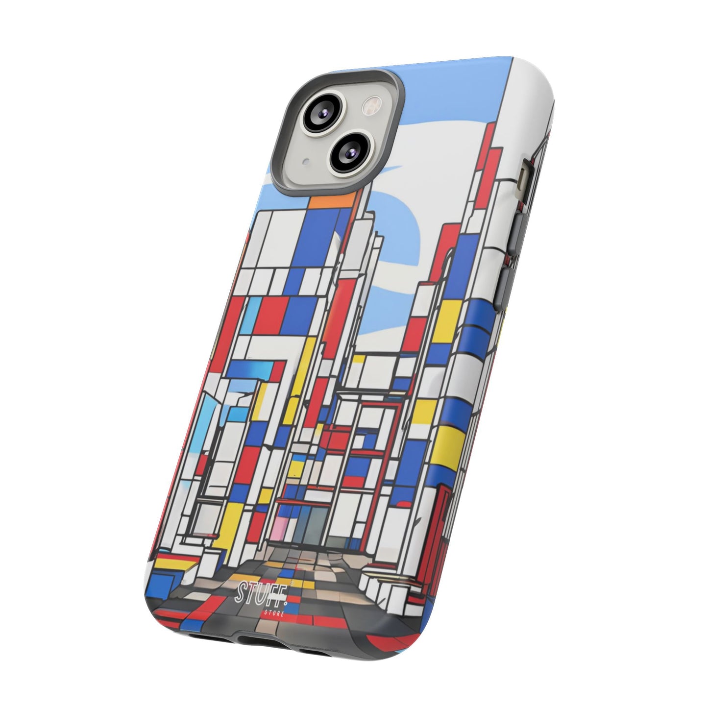 Square City | Coque résistante double protection - inspiration Mondrian