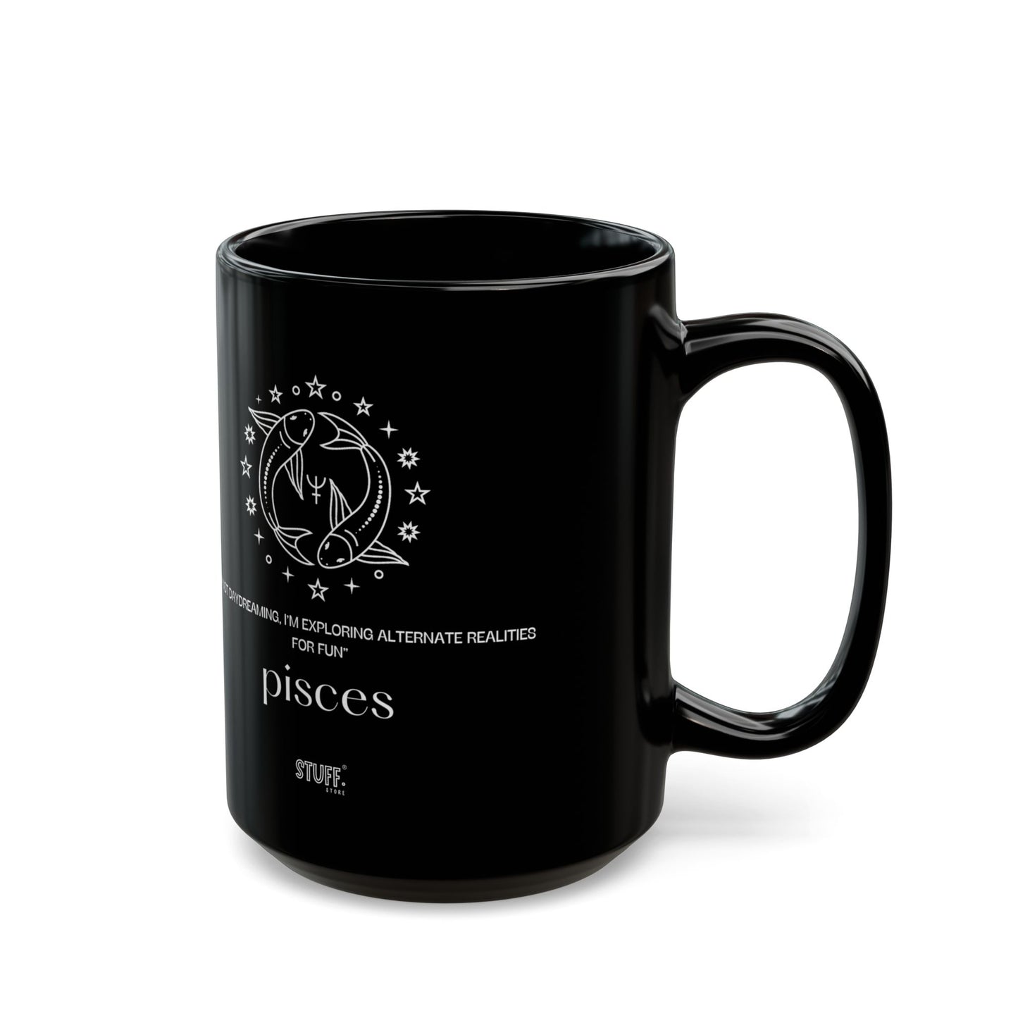 Poisson | Mug noir en céramique avec signe astrologique et phrase drôle – 330ml / 440ml