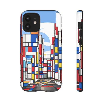 Square City | Coque résistante double protection - inspiration Mondrian