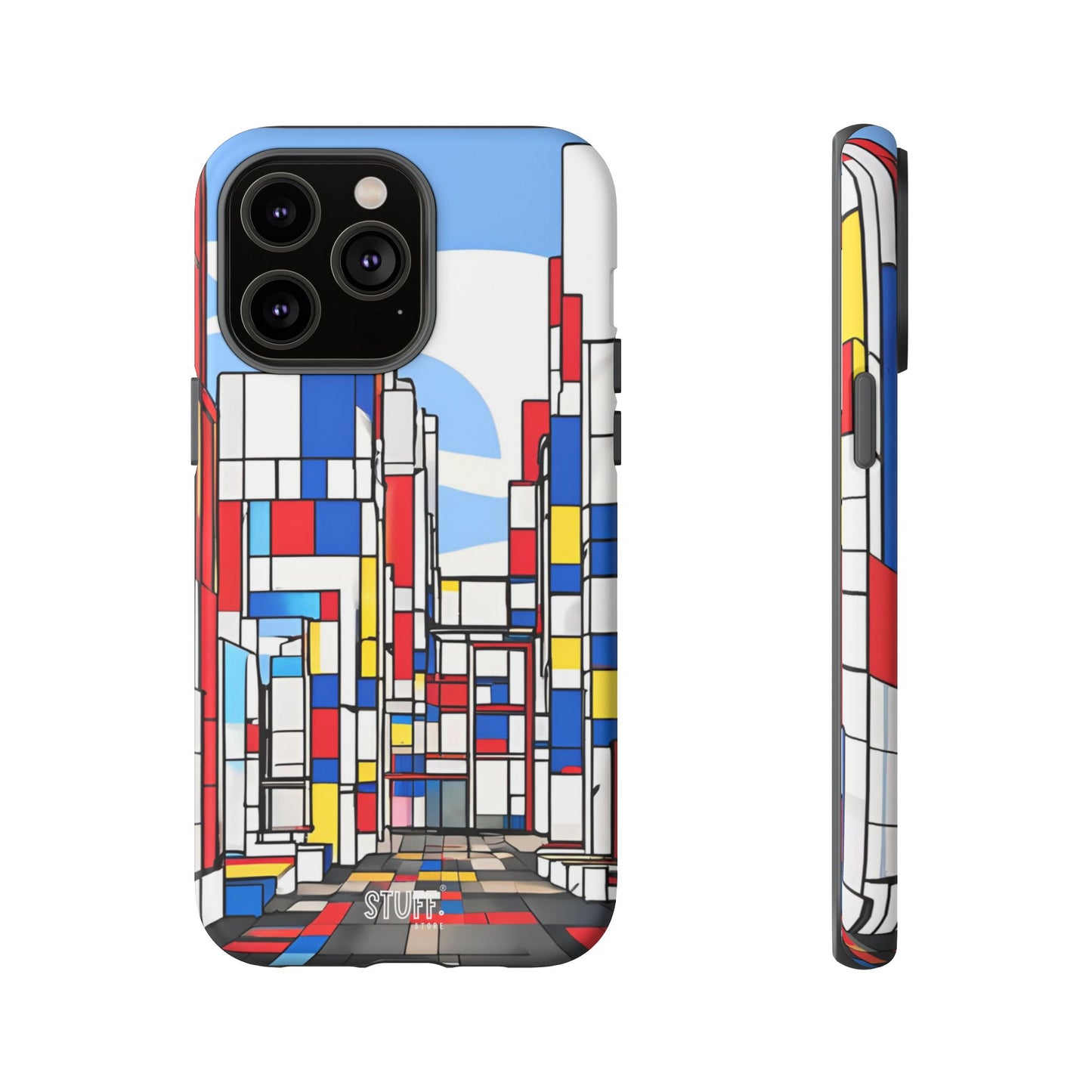 Square City | Coque résistante double protection - inspiration Mondrian