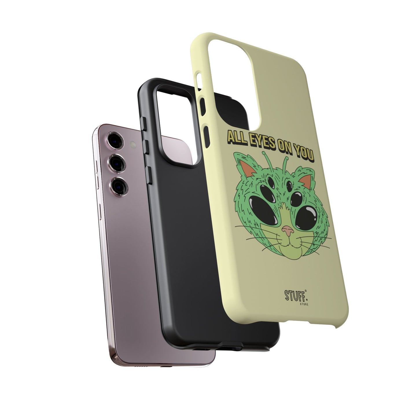 All Eyes on You Case | Coque résistante double protection avec Design Alien drôle