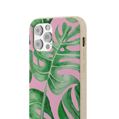 Monstera Case | Eco-Friendly Bamboo and Bioplastic Shell Monstera Leaves Pattern - Available with Gift Packaging