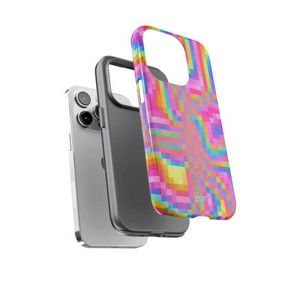 Pixel Case | Coque résistante double protection anti-choc - Motif pixels colorés