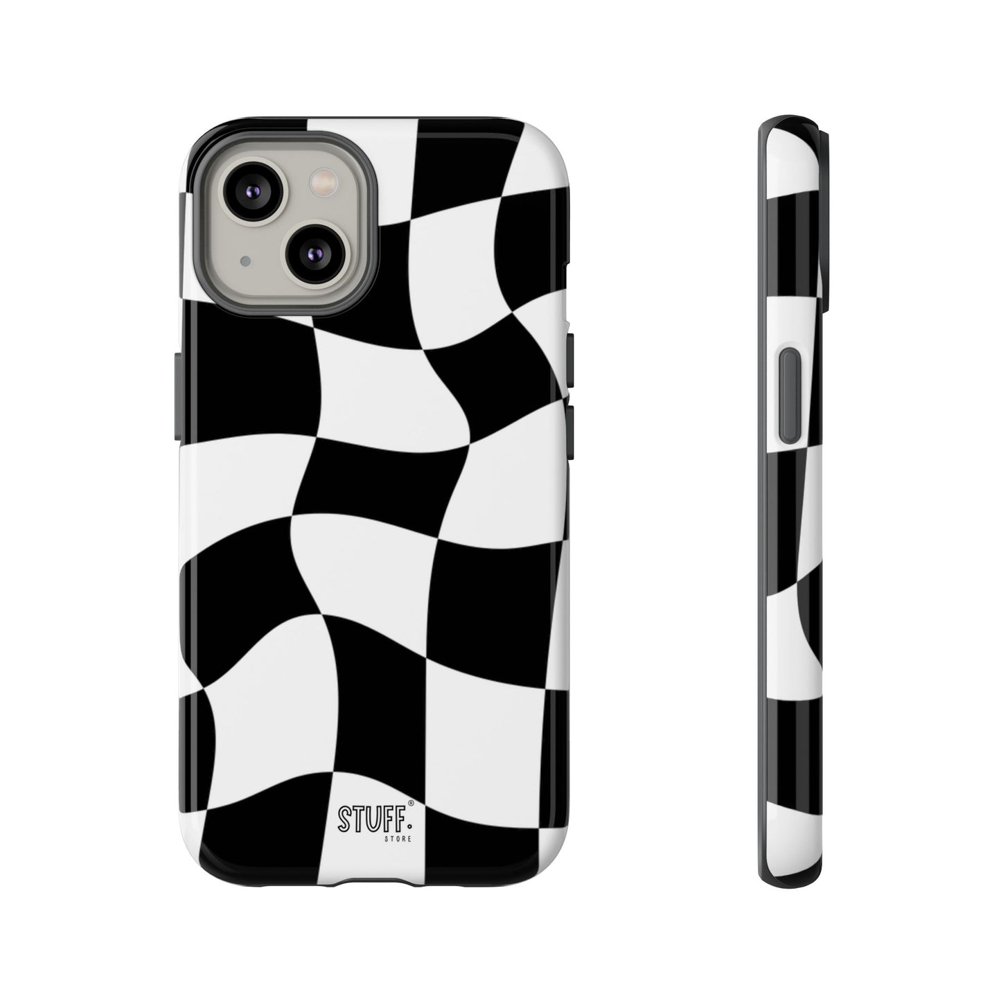Checkers Case | Coque résistante double protection et Design en Damier déformé