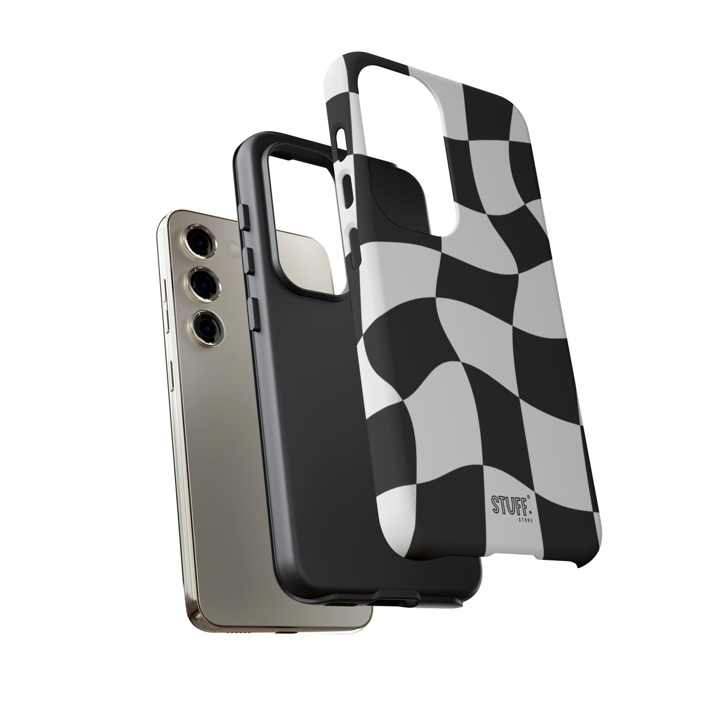 Checkers Case | Coque résistante double protection et Design en Damier déformé