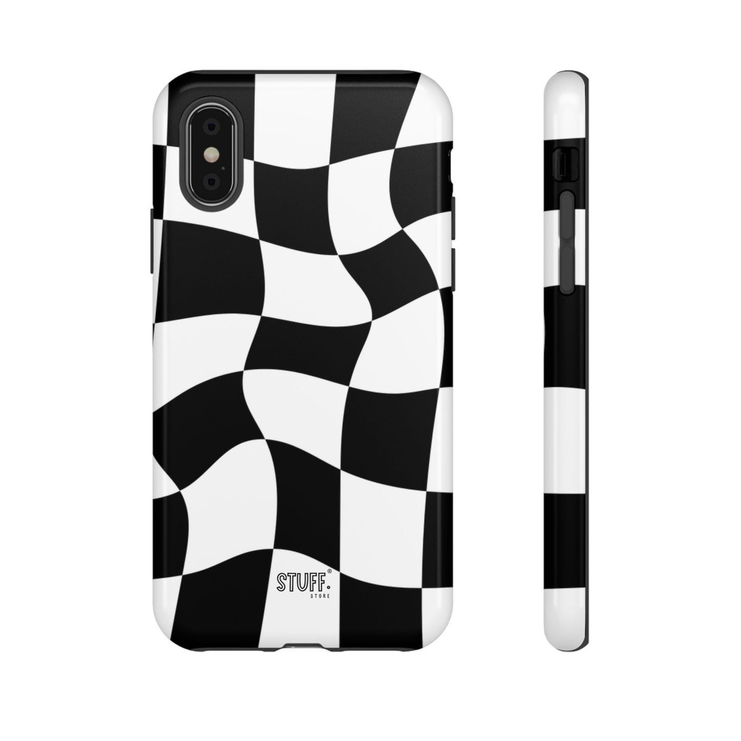 Checkers Case | Coque résistante double protection et Design en Damier déformé