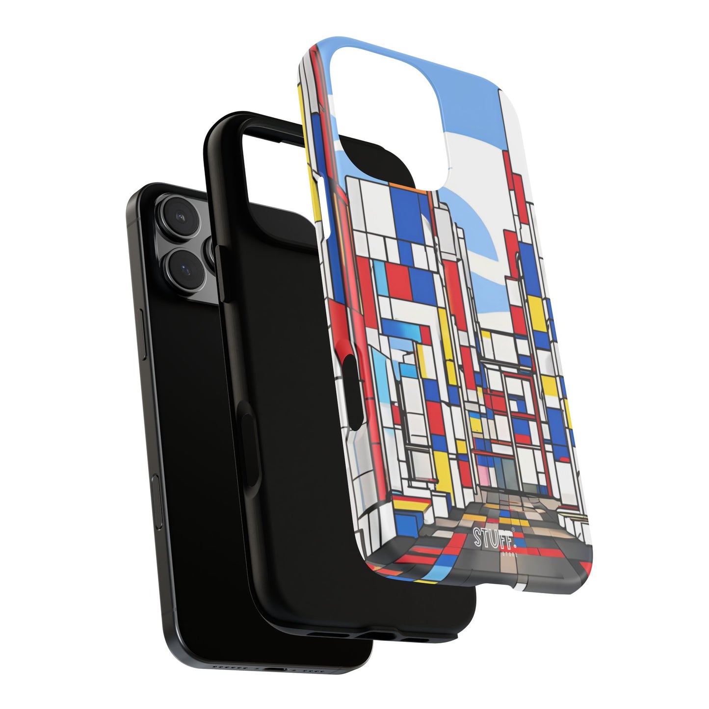 Square City | Coque résistante double protection - inspiration Mondrian