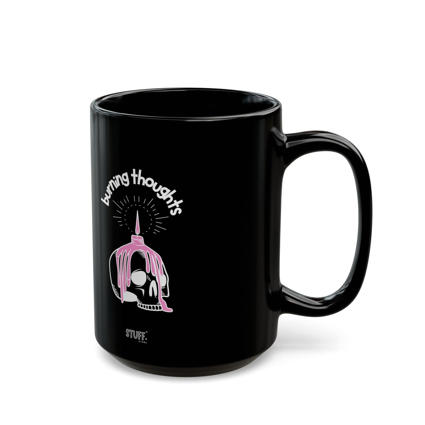 Burning Thoughts Cup | Mug noir avec design — 330ml / 440ml