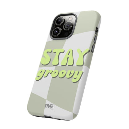 Groovy Case | Coque résistante double protection avec Design Rétro en Damier - Vert