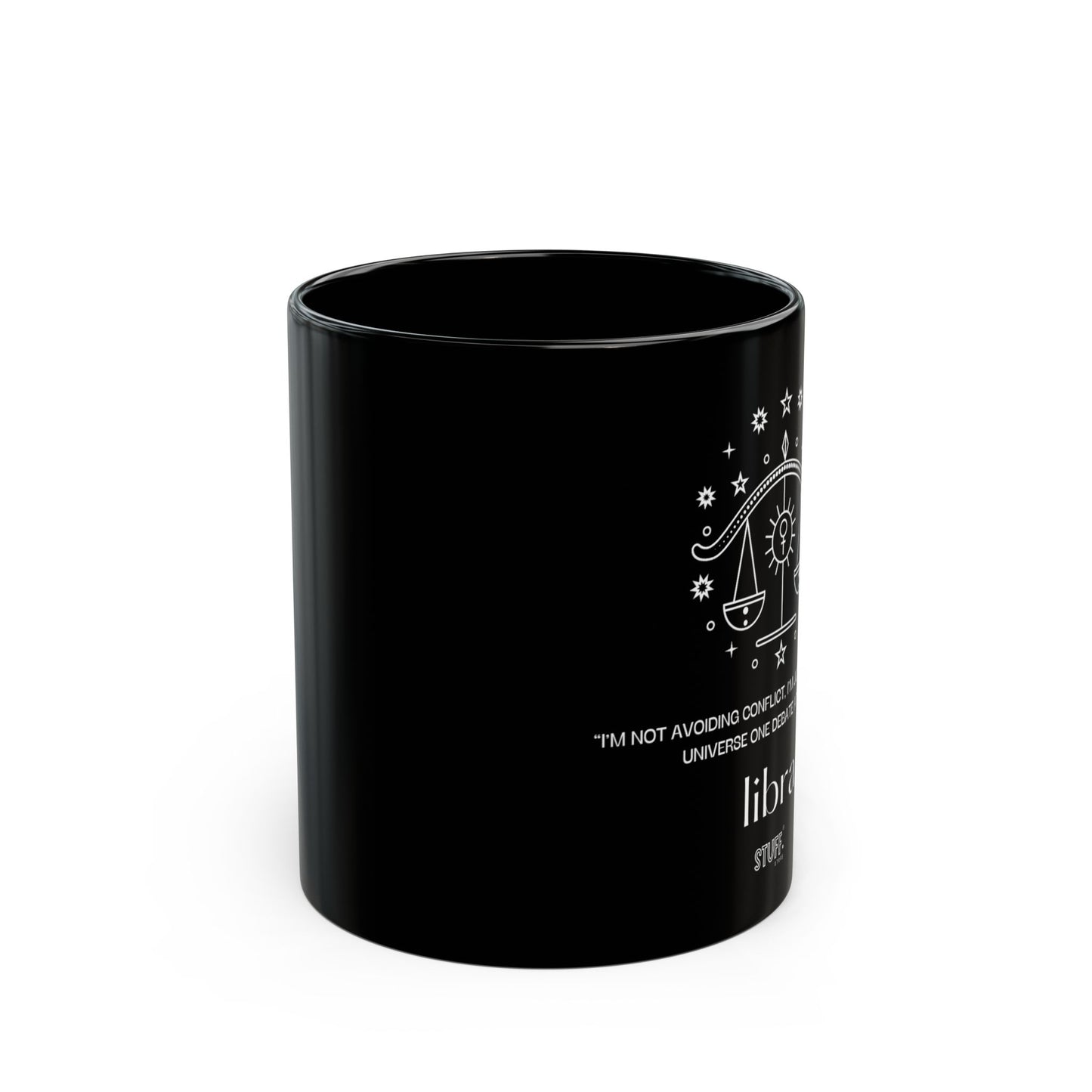 Balance | Mug noir en céramique avec signe astrologique et phrase drôle – 330ml / 440ml