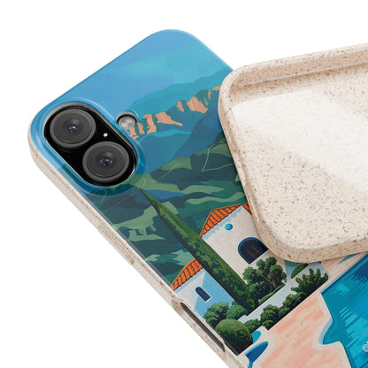 Summer Villa Case | Eco-Friendly Bamboo and Bioplastic Case with Summer Design - Available with Gift Packaging