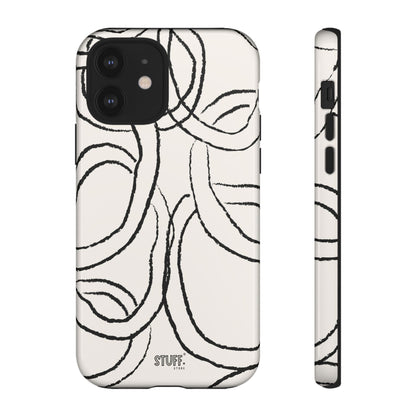 Doodly Case | Coque résistante double protection avec Design Gribouillis Minimaliste
