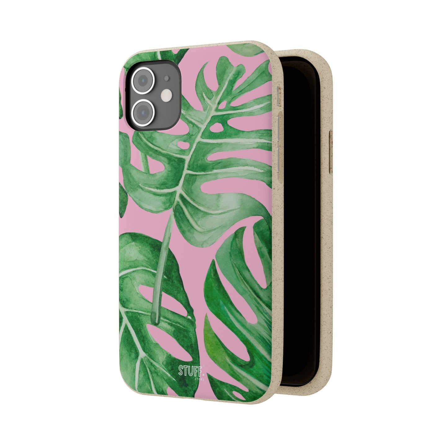 Monstera Case | Eco-Friendly Bamboo and Bioplastic Shell Monstera Leaves Pattern - Available with Gift Packaging