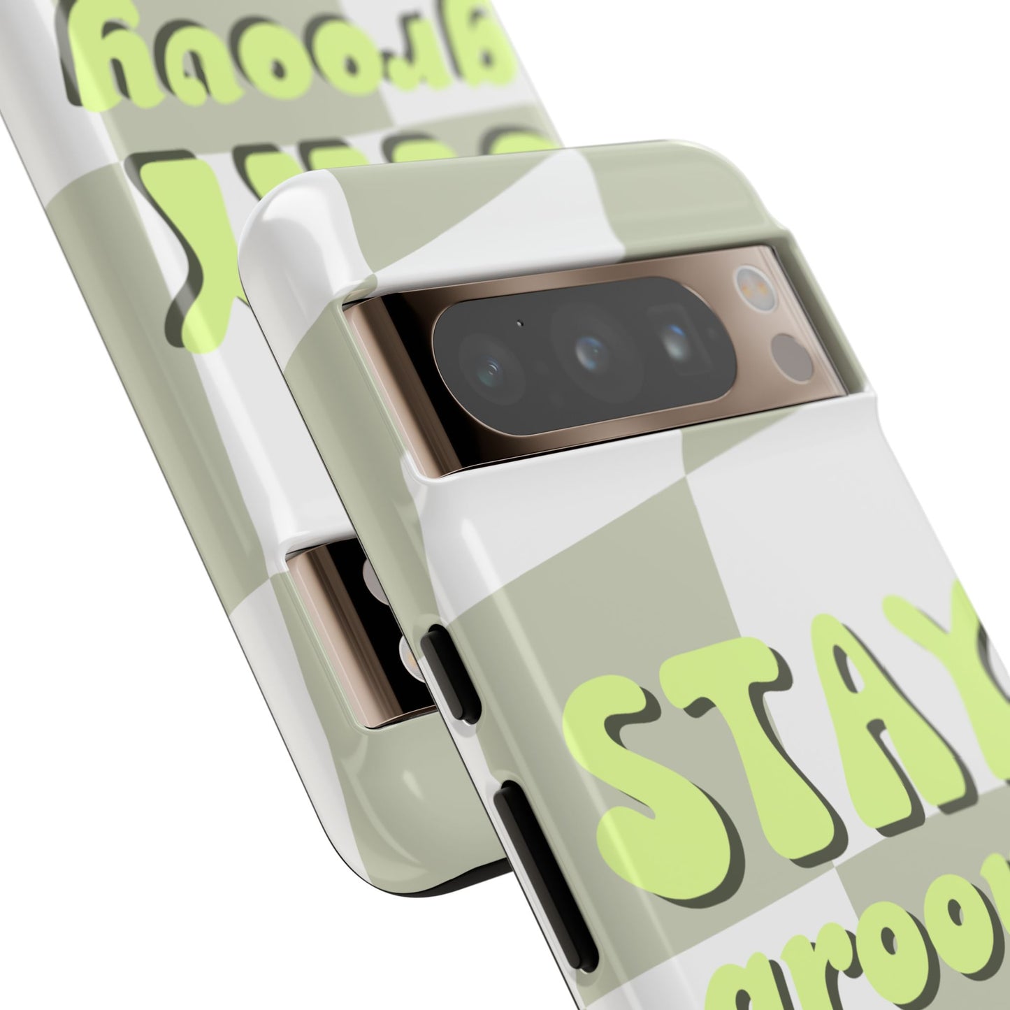 Groovy Case | Coque résistante double protection avec Design Rétro en Damier - Vert