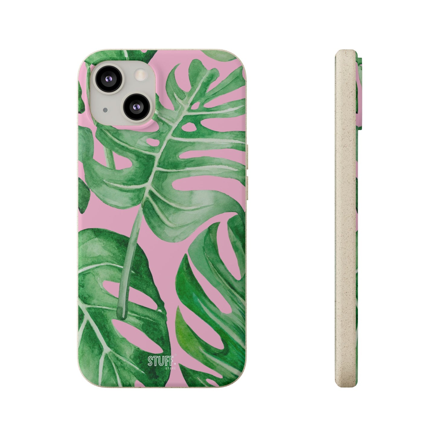 Monstera Case | Eco-Friendly Bamboo and Bioplastic Shell Monstera Leaves Pattern - Available with Gift Packaging