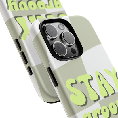 Groovy Case | Coque résistante double protection avec Design Rétro en Damier - Vert
