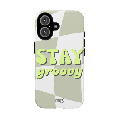 Groovy Case | Coque résistante double protection avec Design Rétro en Damier - Vert