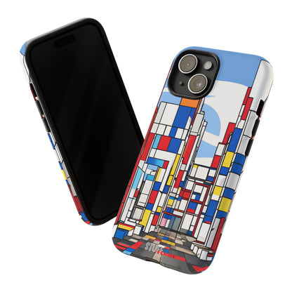 Square City | Coque résistante double protection - inspiration Mondrian