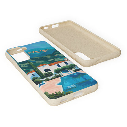 Summer Villa Case | Eco-Friendly Bamboo and Bioplastic Case with Summer Design - Available with Gift Packaging