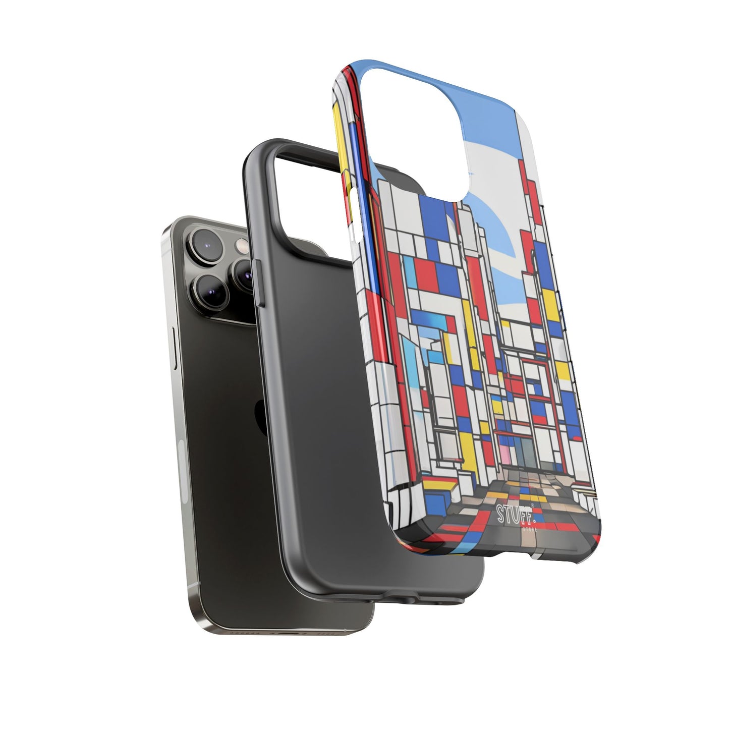 Square City | Coque résistante double protection - inspiration Mondrian
