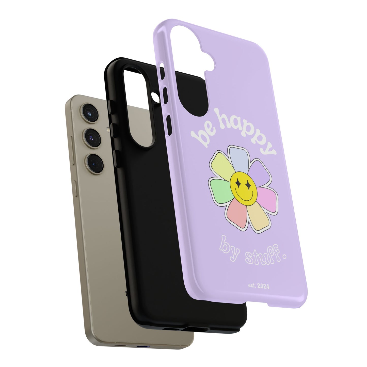 Be Happy Case | Coque résistante double protection avec Design Fleur Colorée