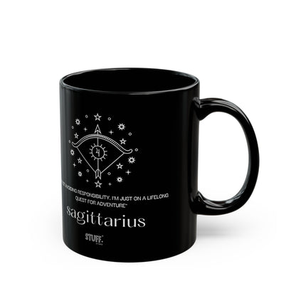 Sagittaire | Mug noir en céramique avec signe astrologique et phrase drôle – 330ml / 440ml