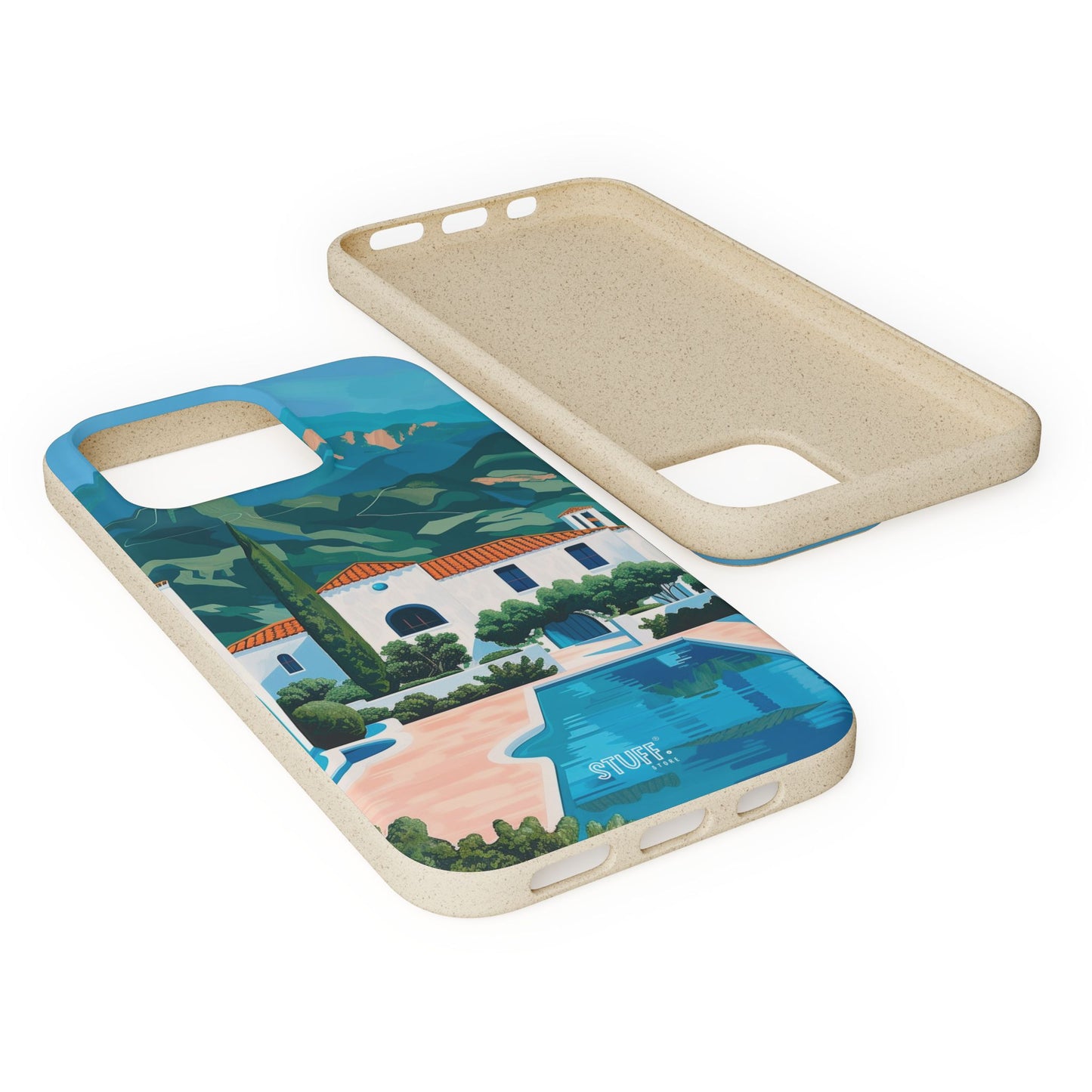 Summer Villa Case | Eco-Friendly Bamboo and Bioplastic Case with Summer Design - Available with Gift Packaging