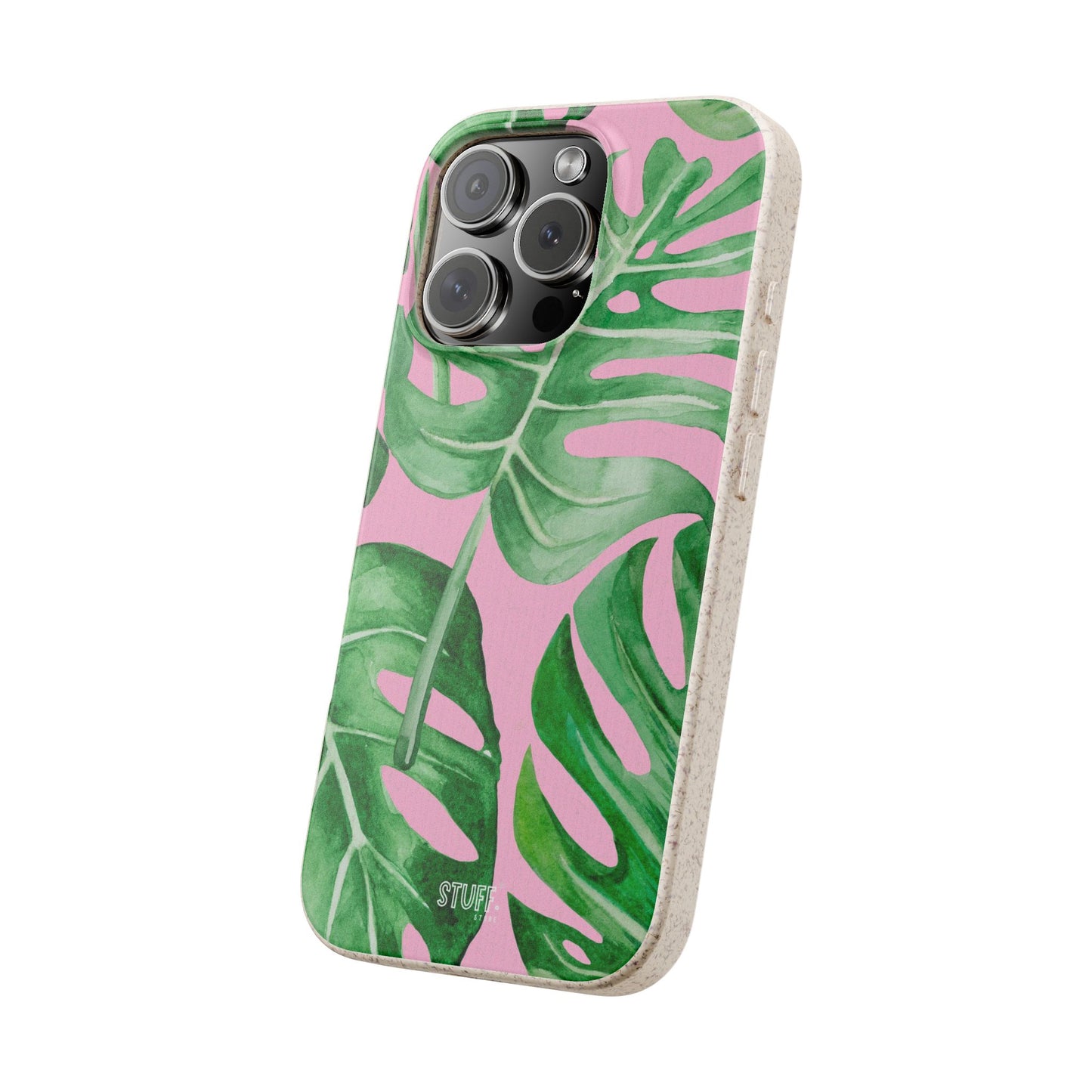 Monstera Case | Eco-Friendly Bamboo and Bioplastic Shell Monstera Leaves Pattern - Available with Gift Packaging