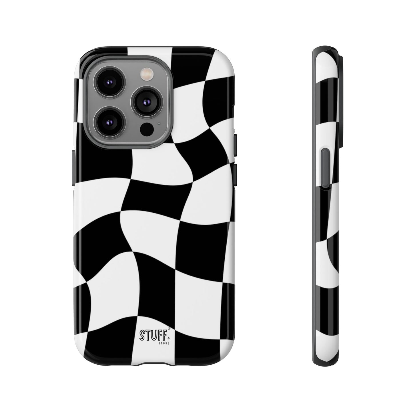 Checkers Case | Coque résistante double protection et Design en Damier déformé