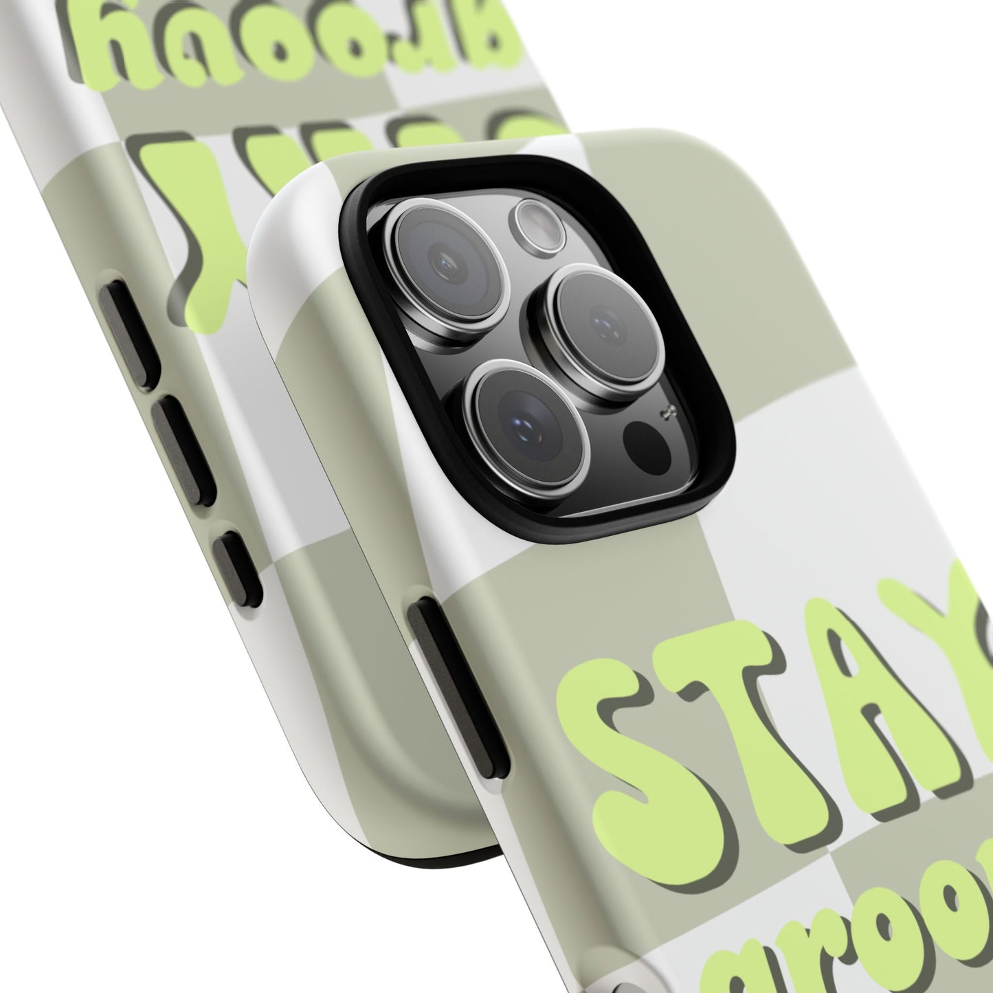 Groovy Case | Coque résistante double protection avec Design Rétro en Damier - Vert