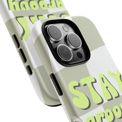 Groovy Case | Coque résistante double protection avec Design Rétro en Damier - Vert