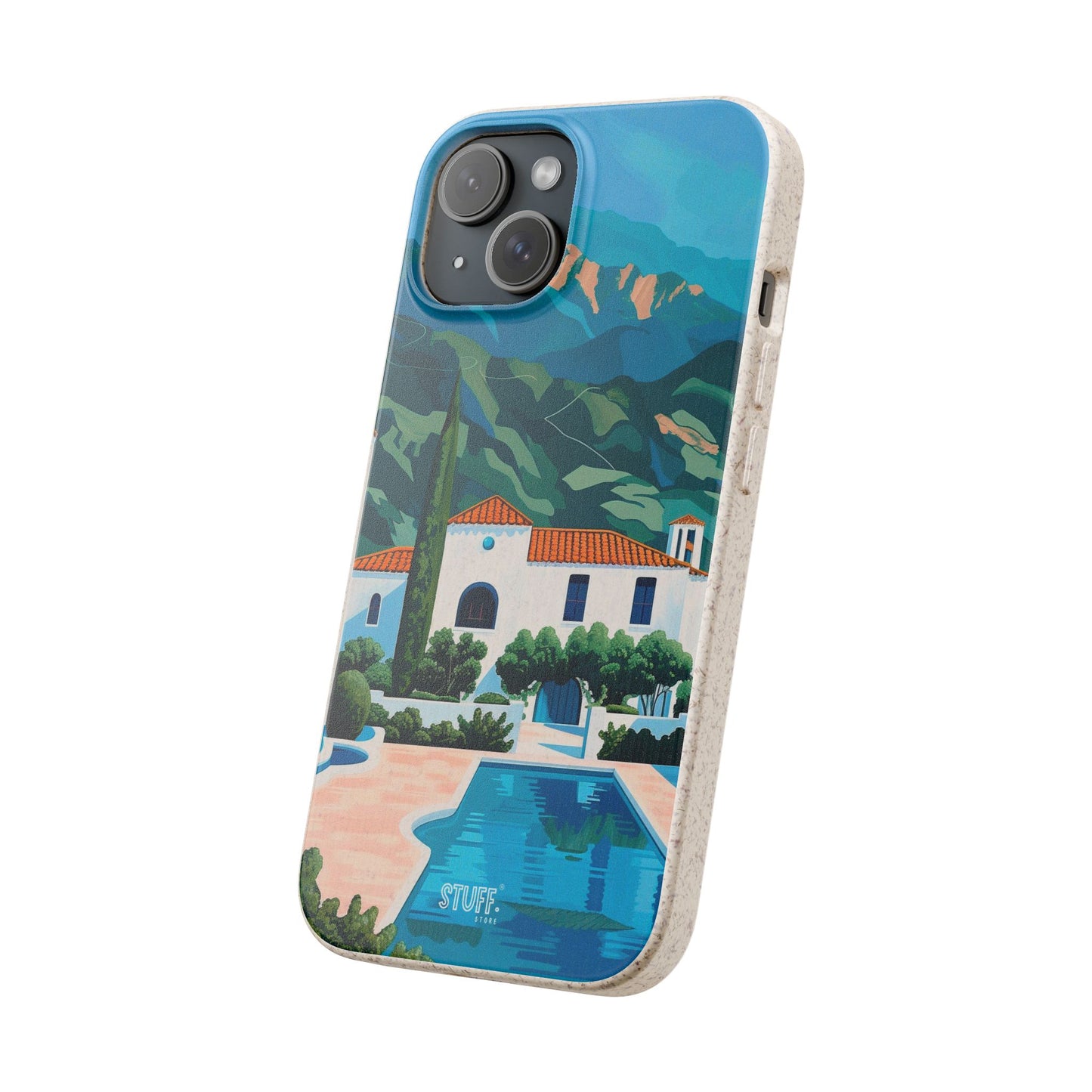 Summer Villa Case | Eco-Friendly Bamboo and Bioplastic Case with Summer Design - Available with Gift Packaging