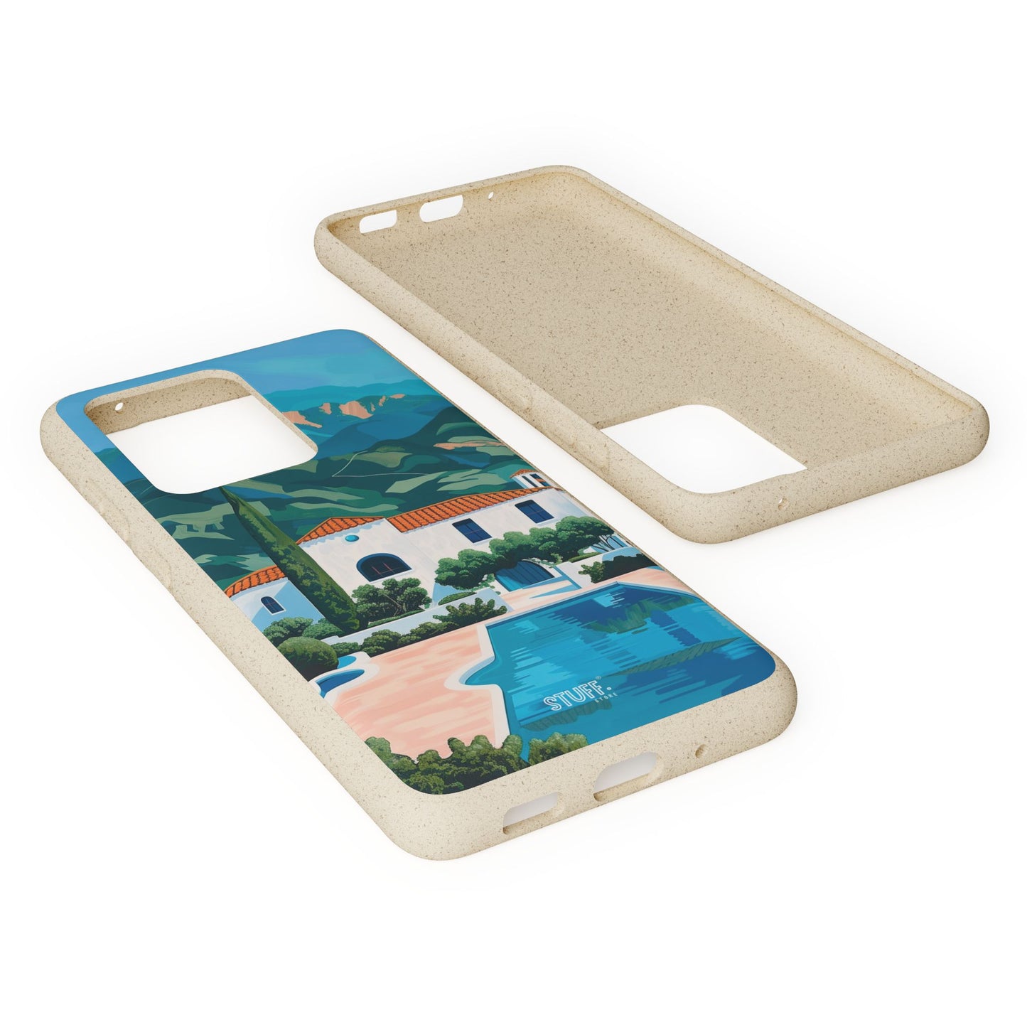 Summer Villa Case | Eco-Friendly Bamboo and Bioplastic Case with Summer Design - Available with Gift Packaging