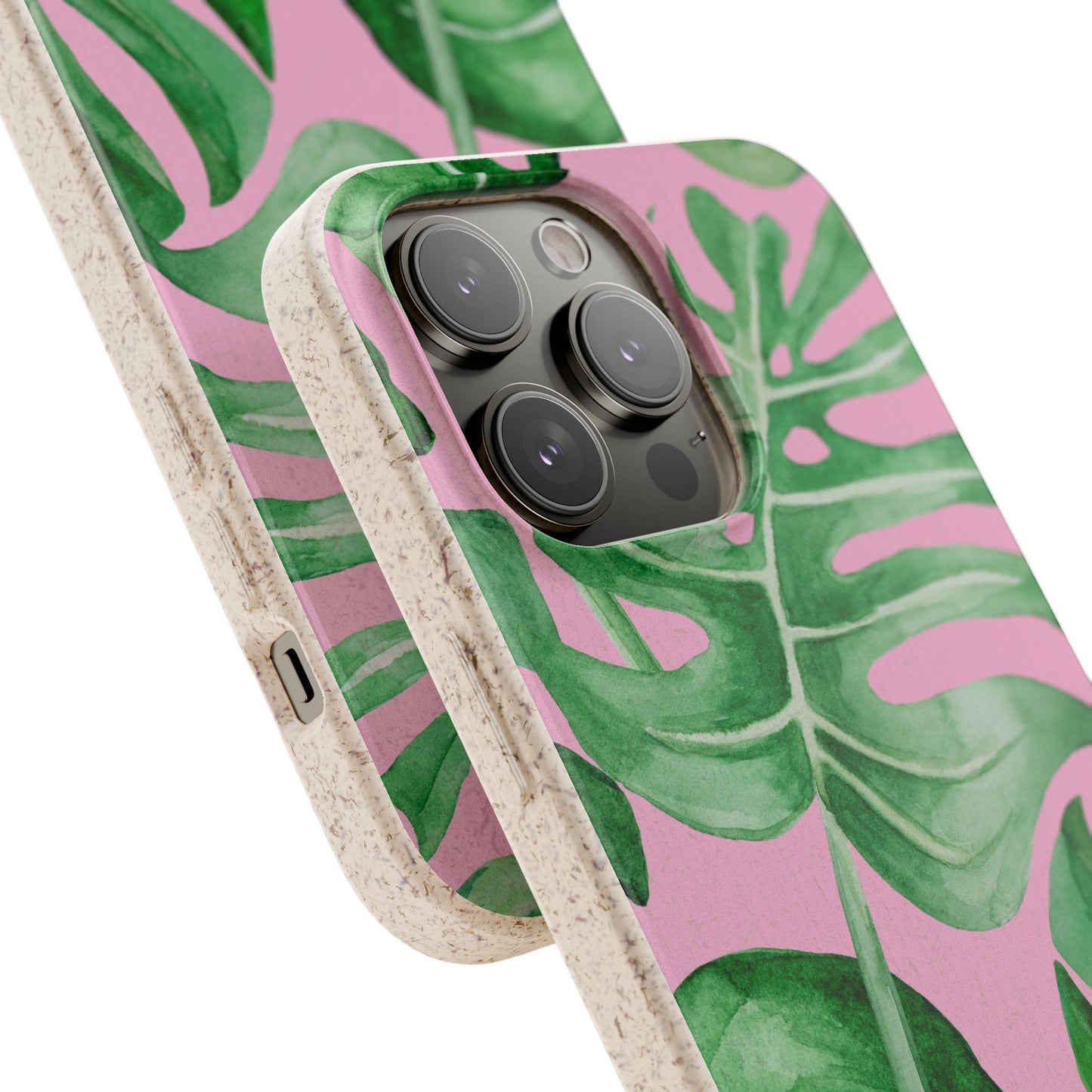 Monstera Case | Eco-Friendly Bamboo and Bioplastic Shell Monstera Leaves Pattern - Available with Gift Packaging