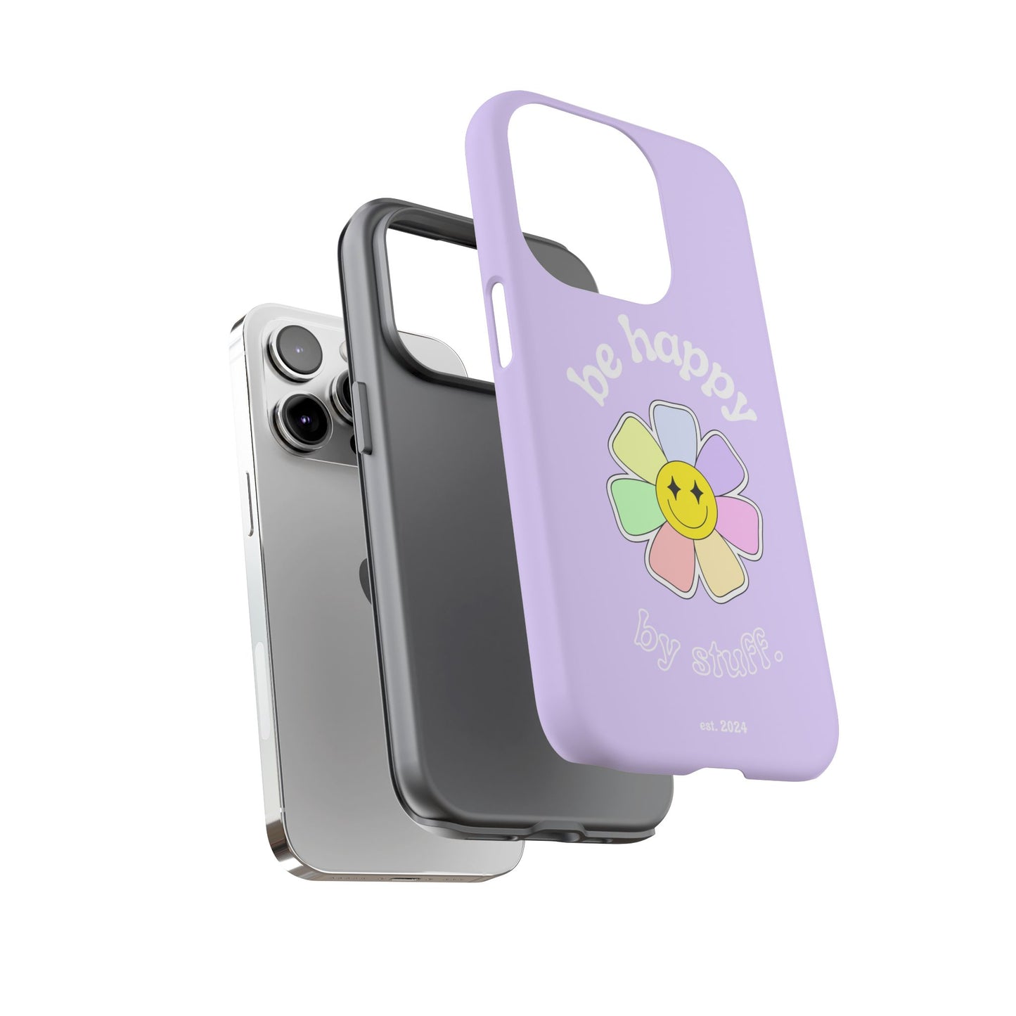 Be Happy Case | Coque résistante double protection avec Design Fleur Colorée