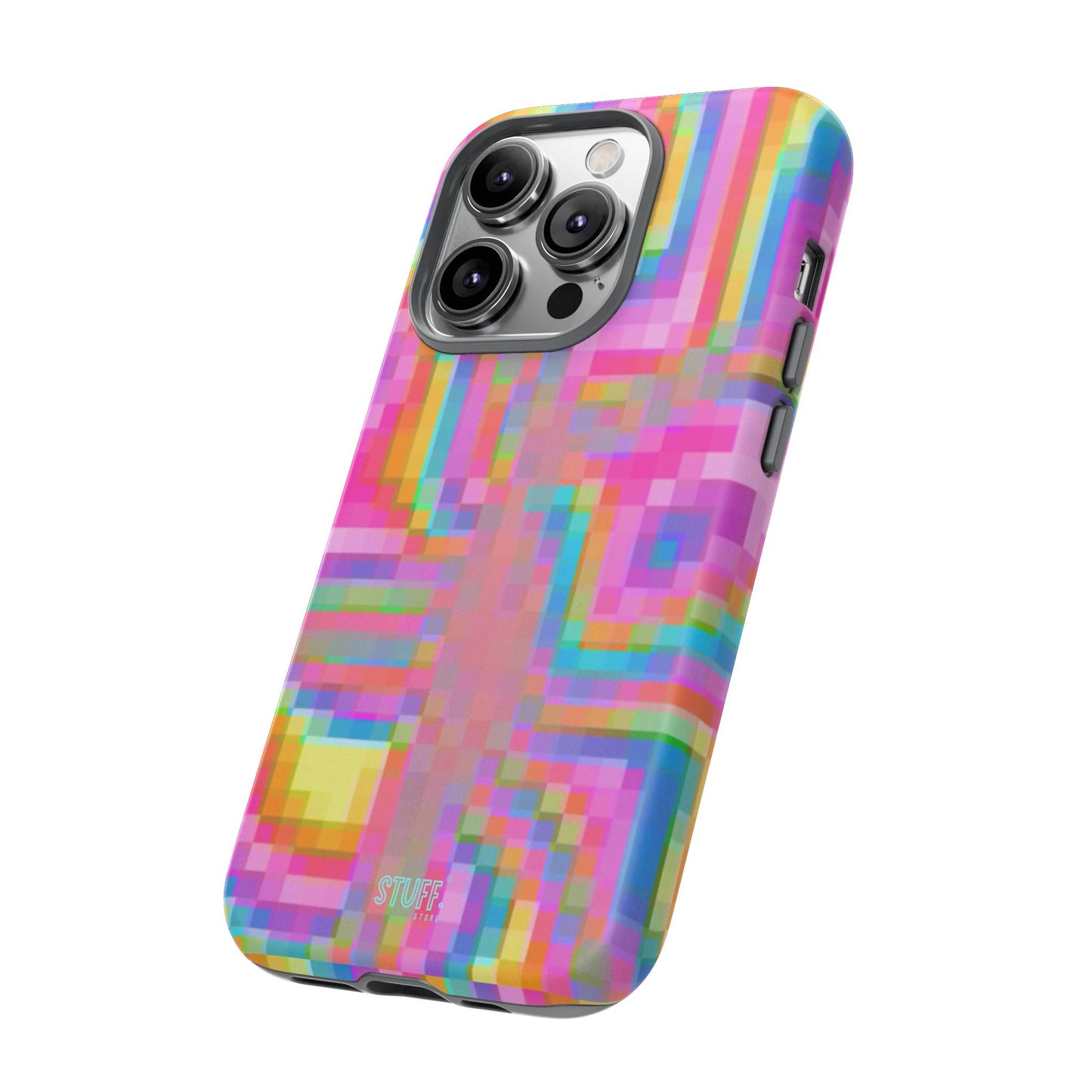 Pixel Case | Coque résistante double protection anti-choc - Motif pixels colorés
