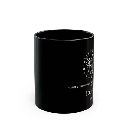 Taureau | Mug noir en céramique avec signe astrologique et phrase drôle – 330ml / 440ml