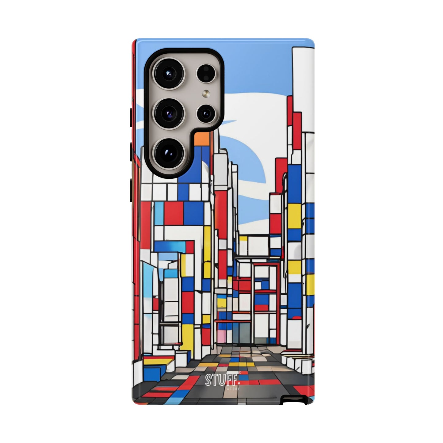 Square City | Coque résistante double protection - inspiration Mondrian