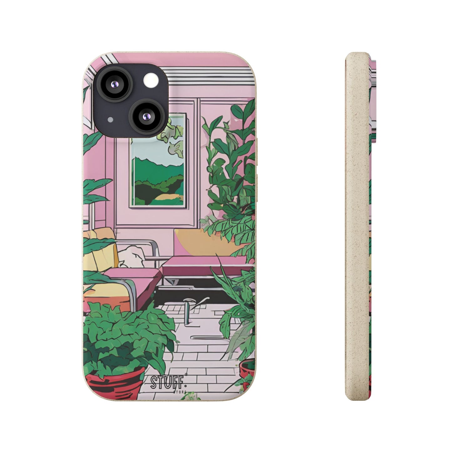 Plant Pop Case | Coque biodégradable en bambou et bioplastique avec design coloré | Parfait pour les amoureux des plantes - Avec emballage cadeau