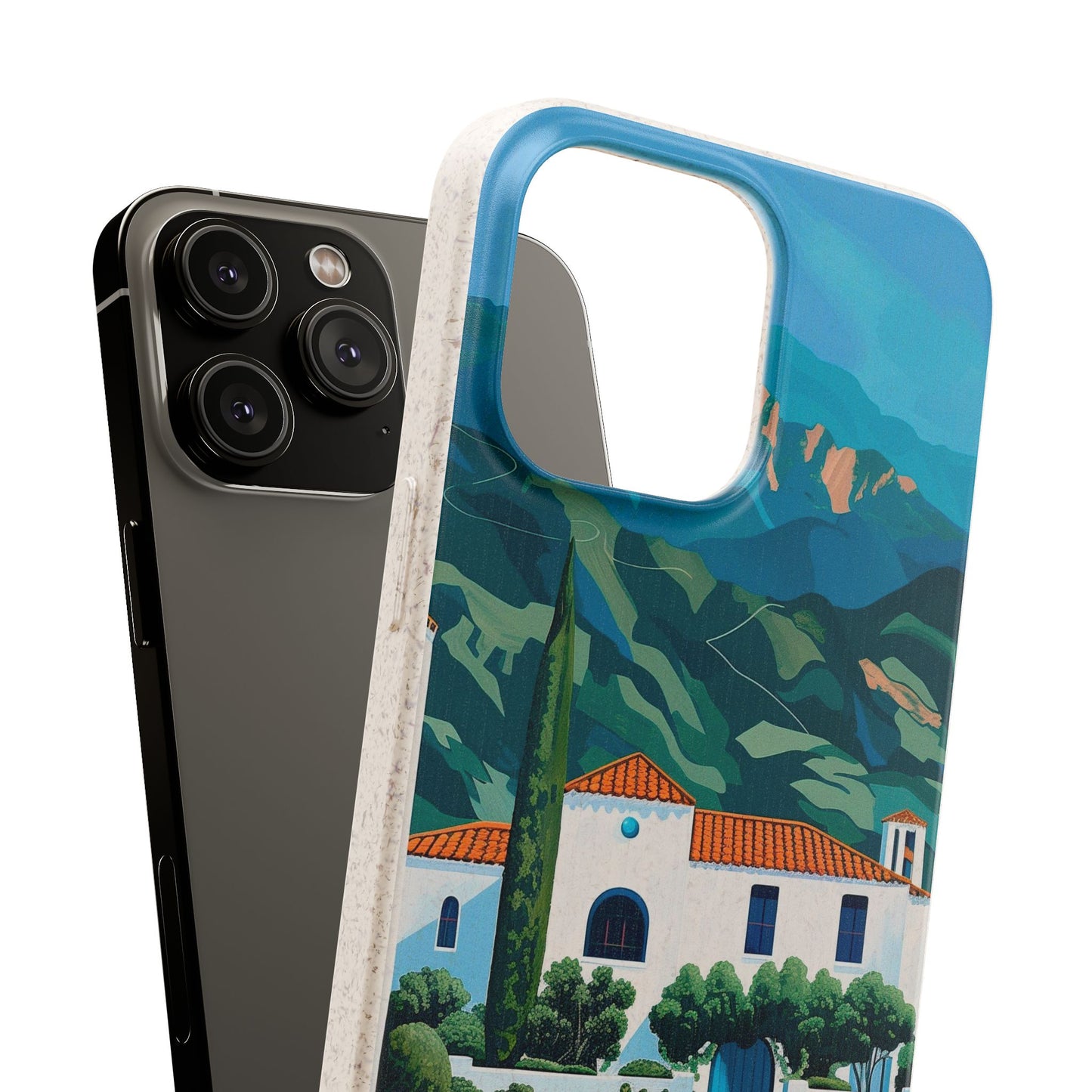 Summer Villa Case | Eco-Friendly Bamboo and Bioplastic Case with Summer Design - Available with Gift Packaging