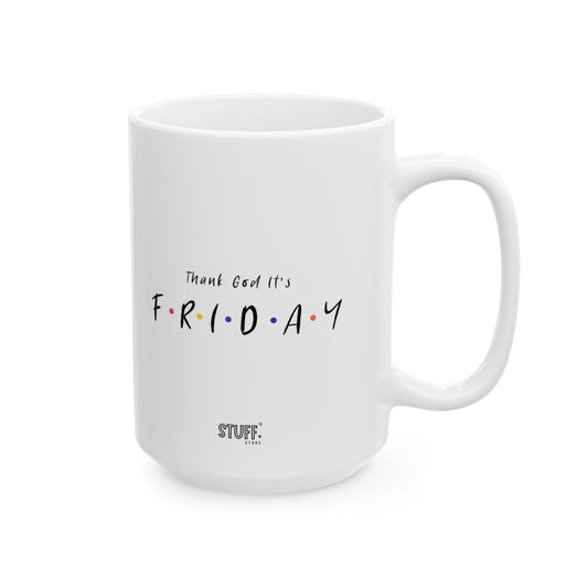 TGIF Cup | Mug en céramique inspirée de Friends, cadeau pause café humoristique – 330ml / 440ml