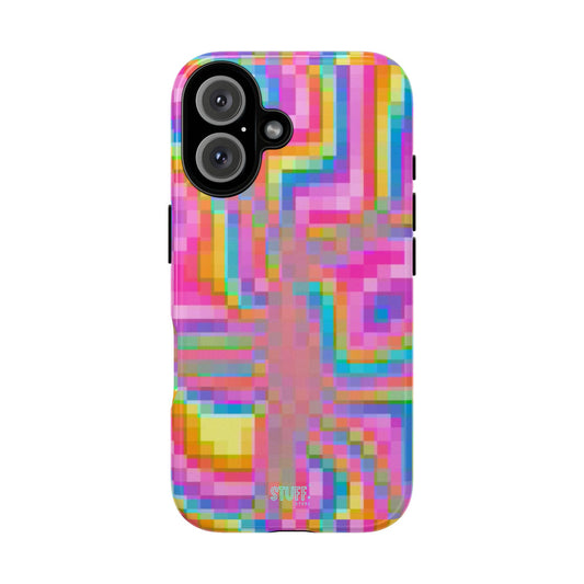 Pixel Case | Coque résistante double protection anti-choc - Motif pixels colorés