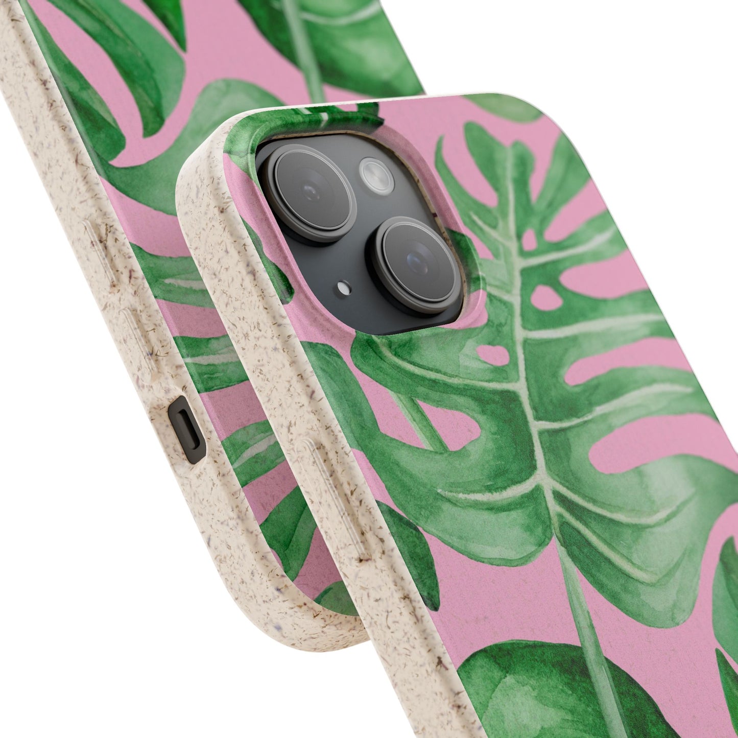 Monstera Case | Eco-Friendly Bamboo and Bioplastic Shell Monstera Leaves Pattern - Available with Gift Packaging