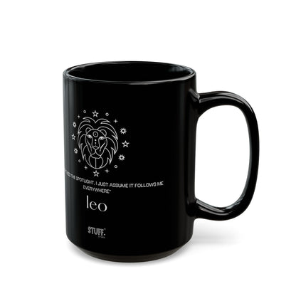 Lion | Mug noir en céramique avec signe astrologique et phrase drôle – 330ml / 440ml